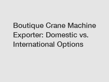 Boutique Crane Machine Exporter: Domestic vs. International Options
