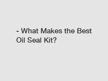- What Makes the Best Oil Seal Kit?