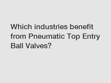 Which industries benefit from Pneumatic Top Entry Ball Valves?
