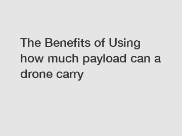 The Benefits of Using how much payload can a drone carry