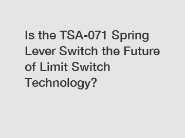 Is the TSA-071 Spring Lever Switch the Future of Limit Switch Technology?