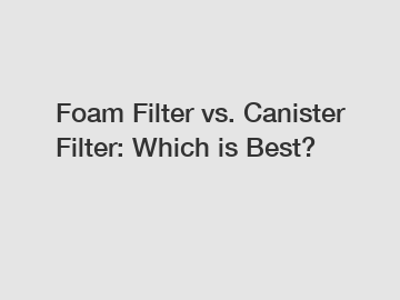 Foam Filter vs. Canister Filter: Which is Best?