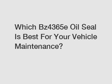 Which Bz4365e Oil Seal Is Best For Your Vehicle Maintenance?