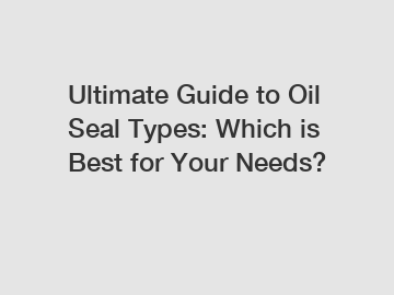 Ultimate Guide to Oil Seal Types: Which is Best for Your Needs?