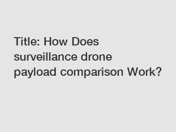 Title: How Does surveillance drone payload comparison Work?