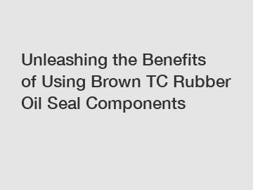 Unleashing the Benefits of Using Brown TC Rubber Oil Seal Components
