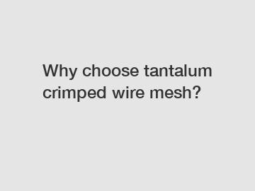 Why choose tantalum crimped wire mesh?