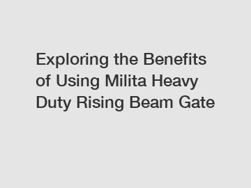 Exploring the Benefits of Using Milita Heavy Duty Rising Beam Gate