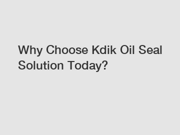 Why Choose Kdik Oil Seal Solution Today?
