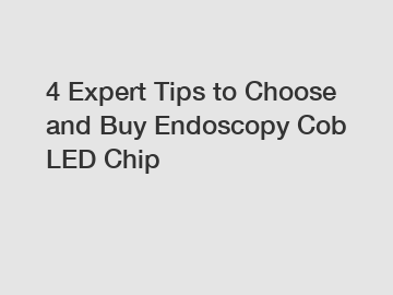 4 Expert Tips to Choose and Buy Endoscopy Cob LED Chip