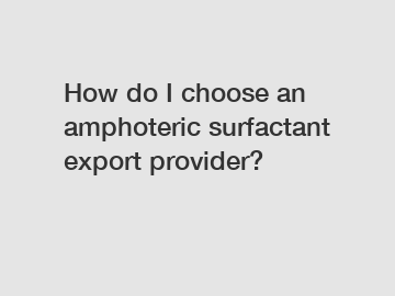 How do I choose an amphoteric surfactant export provider?