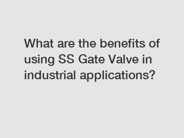 What are the benefits of using SS Gate Valve in industrial applications?