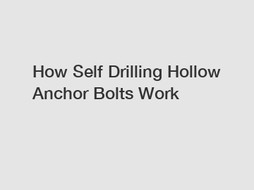 How Self Drilling Hollow Anchor Bolts Work