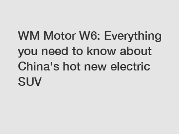 WM Motor W6: Everything you need to know about China's hot new electric SUV