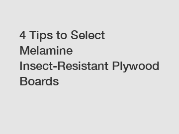4 Tips to Select Melamine Insect-Resistant Plywood Boards