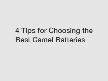 4 Tips for Choosing the Best Camel Batteries