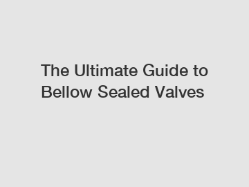 The Ultimate Guide to Bellow Sealed Valves