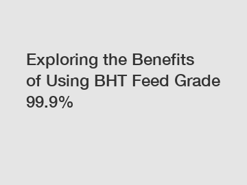 Exploring the Benefits of Using BHT Feed Grade 99.9%