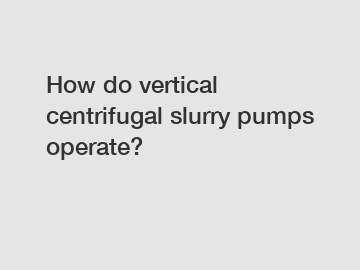 How do vertical centrifugal slurry pumps operate?