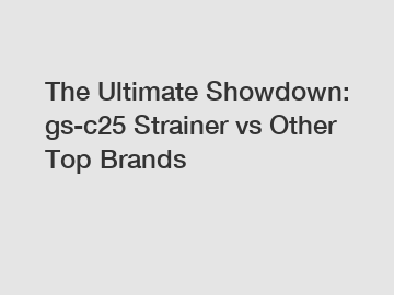 The Ultimate Showdown: gs-c25 Strainer vs Other Top Brands