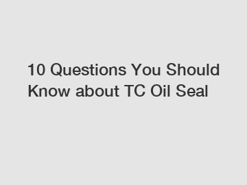 10 Questions You Should Know about TC Oil Seal