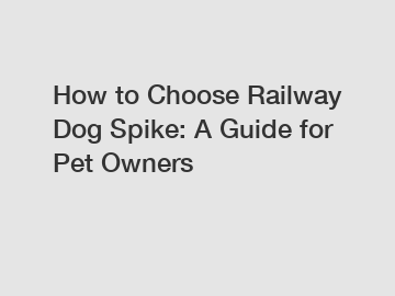 How to Choose Railway Dog Spike: A Guide for Pet Owners