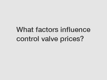 What factors influence control valve prices?