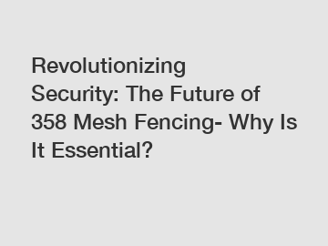 Revolutionizing Security: The Future of 358 Mesh Fencing- Why Is It Essential?