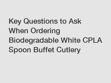 Key Questions to Ask When Ordering Biodegradable White CPLA Spoon Buffet Cutlery