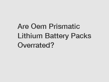 Are Oem Prismatic Lithium Battery Packs Overrated?