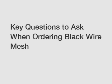 Key Questions to Ask When Ordering Black Wire Mesh