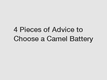 4 Pieces of Advice to Choose a Camel Battery 4 Pieces of Advice to Choose a Camel Battery