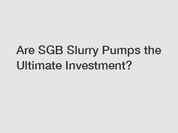 Are SGB Slurry Pumps the Ultimate Investment?