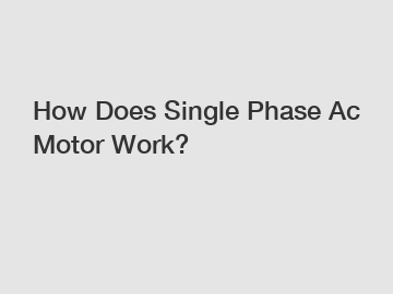 How Does Single Phase Ac Motor Work?