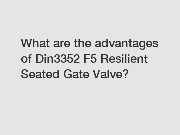 What are the advantages of Din3352 F5 Resilient Seated Gate Valve?