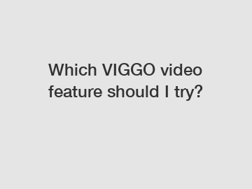 Which VIGGO video feature should I try?