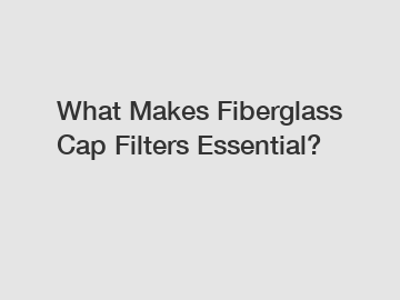 What Makes Fiberglass Cap Filters Essential?