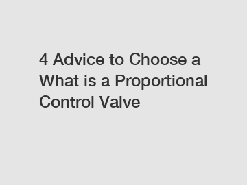 4 Advice to Choose a What is a Proportional Control Valve