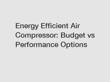 Energy Efficient Air Compressor: Budget vs Performance Options