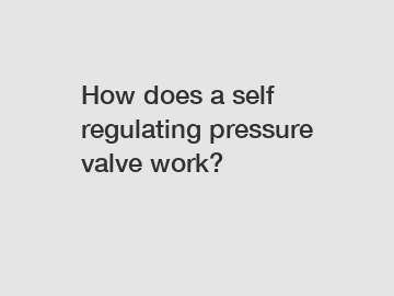 How does a self regulating pressure valve work?