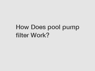 How Does pool pump filter Work?