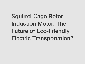 Squirrel Cage Rotor Induction Motor: The Future of Eco-Friendly Electric Transportation?