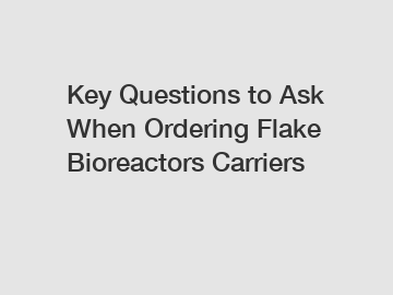 Key Questions to Ask When Ordering Flake Bioreactors Carriers