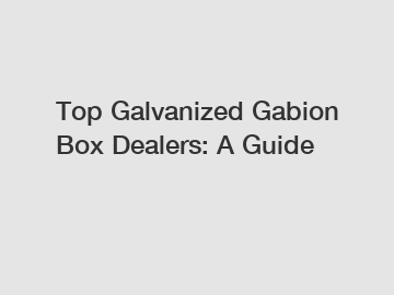 Top Galvanized Gabion Box Dealers: A Guide Top Galvanized Gabion Box Dealers: A Guide