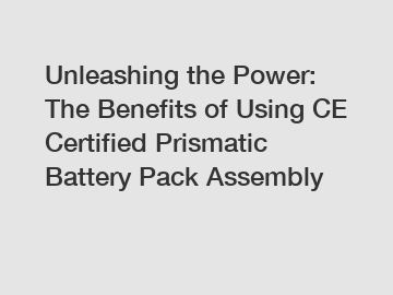 Unleashing the Power: The Benefits of Using CE Certified Prismatic Battery Pack Assembly