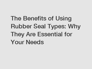 The Benefits of Using Rubber Seal Types: Why They Are Essential for Your Needs