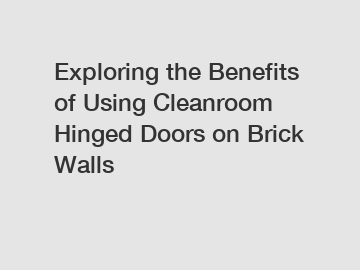 Exploring the Benefits of Using Cleanroom Hinged Doors on Brick Walls