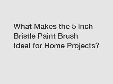 What Makes the 5 inch Bristle Paint Brush Ideal for Home Projects?