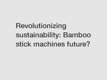 Revolutionizing sustainability: Bamboo stick machines future?