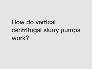 How do vertical centrifugal slurry pumps work?